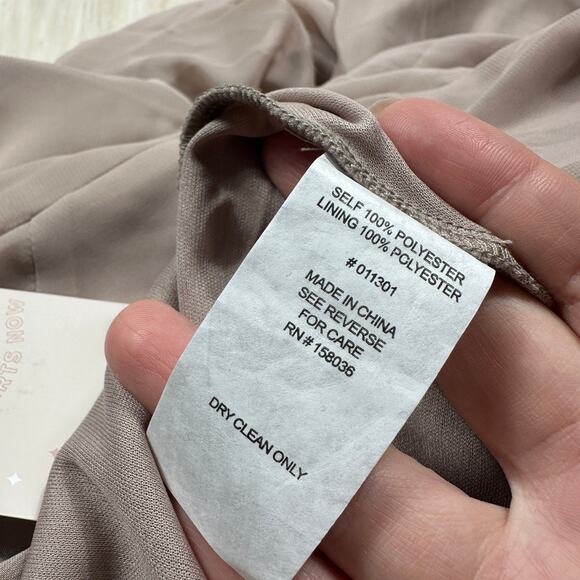 NWT Birdy Grey Taupe Theresa Chiffon Formal Bridesmaid Evening Gown Dress XS - Picture 12 of 16